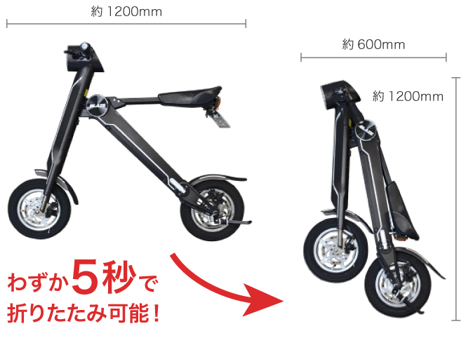 わずか5秒で折りたたみ可能!